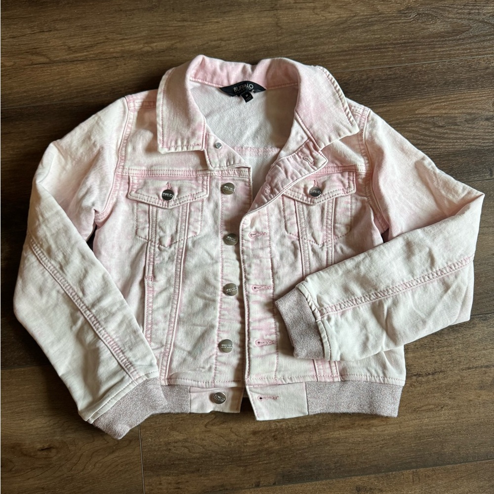 Pink denim style jacket size 10/12